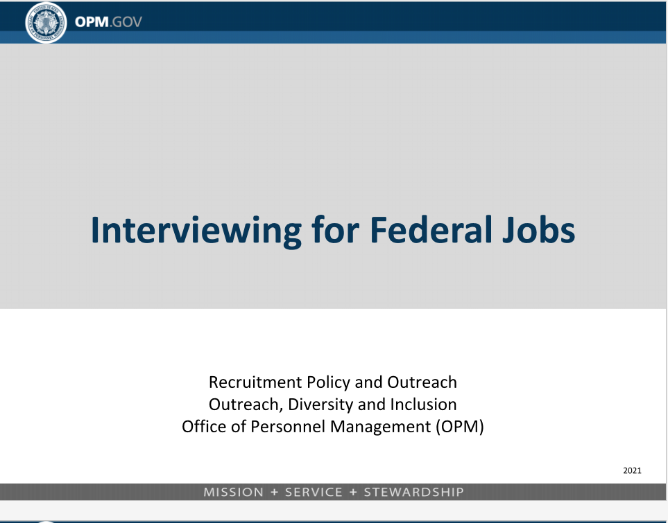Interviewing for Federal Jobs